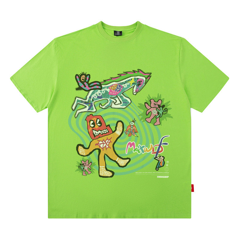 green t shirt cartoon pattern