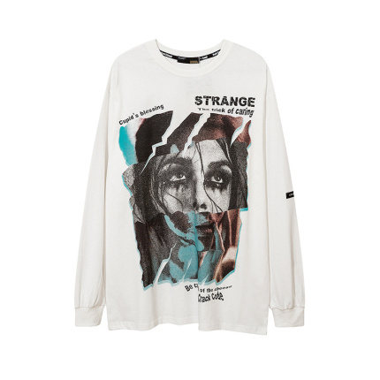 fashion portrait print long sleeves