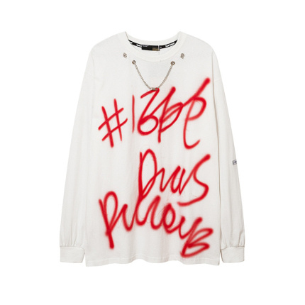 fashion alphabet printed long sleeves