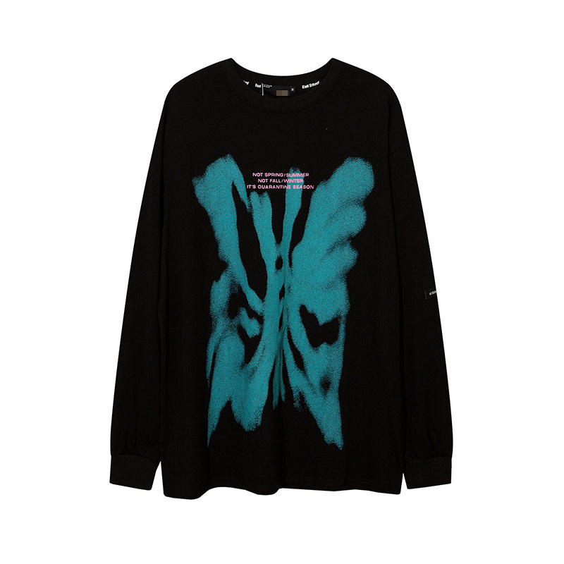 graffiti pattern black long sleeves