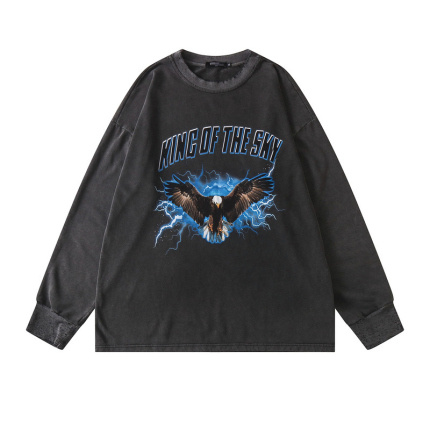eagle pattern black long sleeves