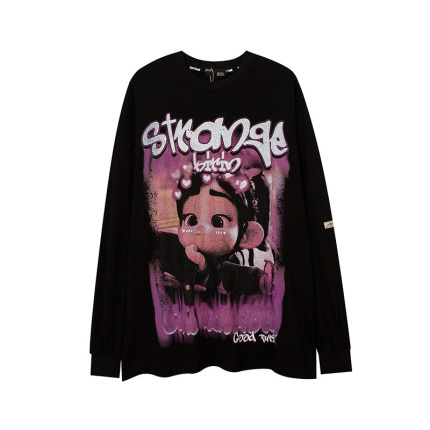 cartoon pattern black long sleeve