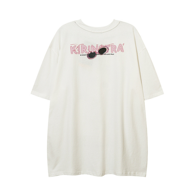 smiley pattern black short sleeves shirts