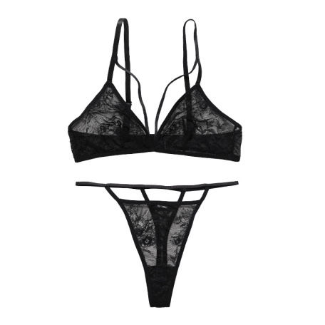 breathable soft black lingerie sets
