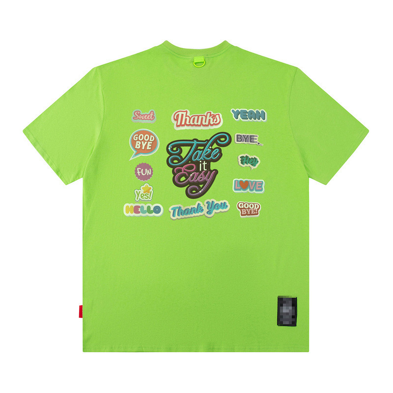 quality green over size t shirt