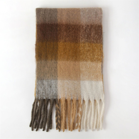 winter scarf fawn grid