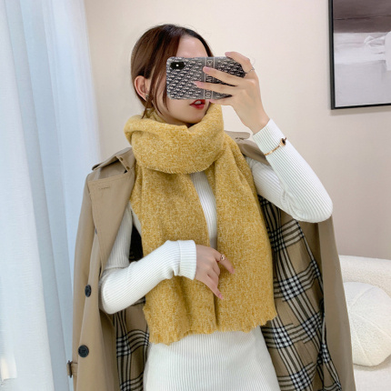 ladies scarf solid color glazed macaroon