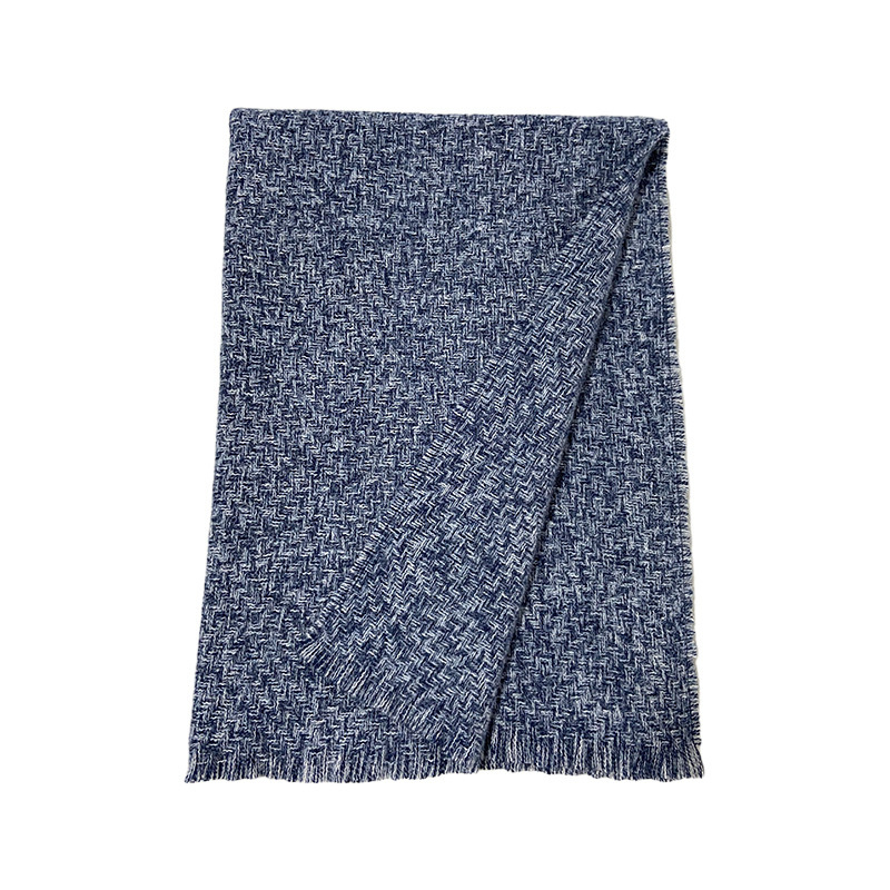 ladies scarf solid color glazed cyan