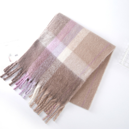 plaid square scarves keep warm