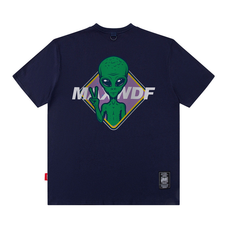 alien pattern navy blue tshirts