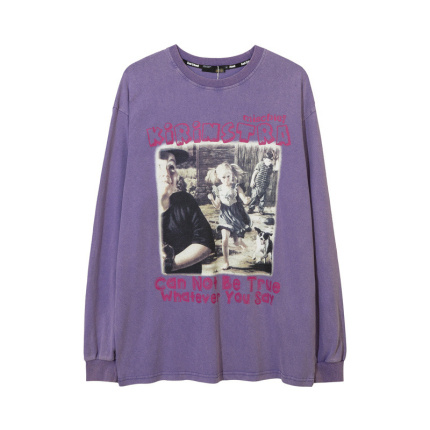 dropped shoulder long sleeves t shirt