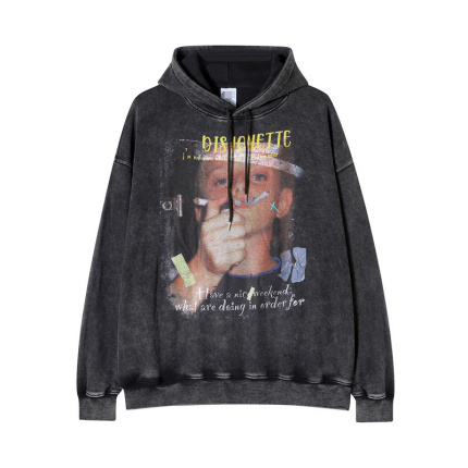 stylish portrait print hoodies cheap