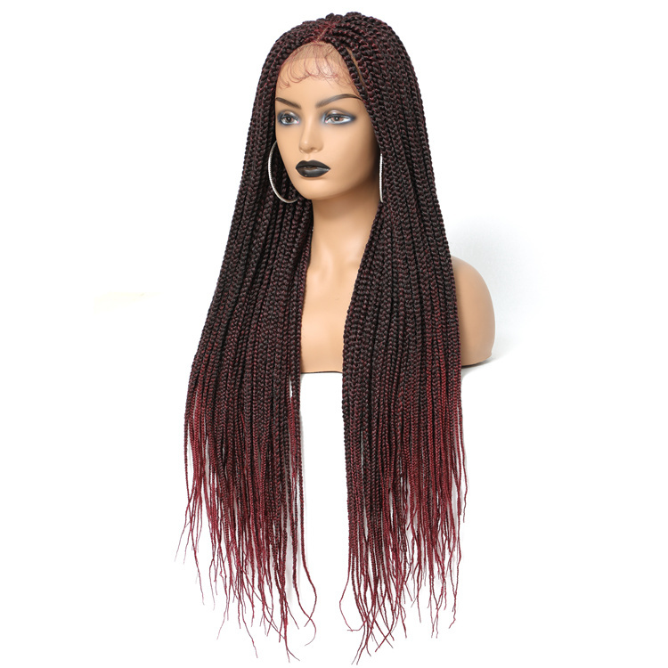 red wine synthetic braided hair wig