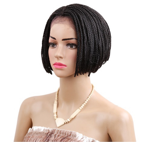 short braided human hair wig lace front wig