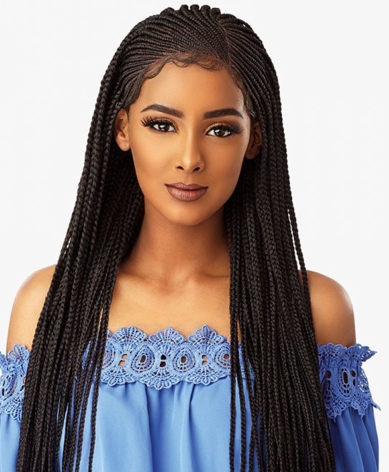long braided lace front wig