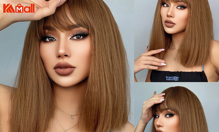 straight light brown wigs lace front