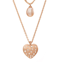 heart necklace heart shape snake bone chain