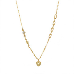 heart necklace water wave chain