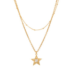 gold necklace simple style star pendant