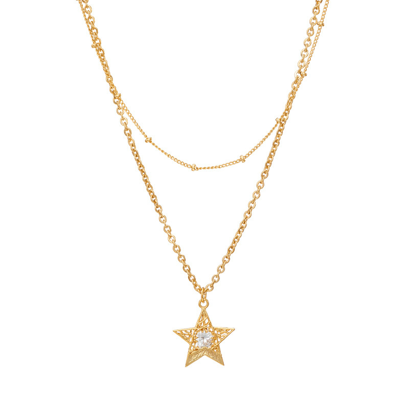 gold necklace simple style star pendant
