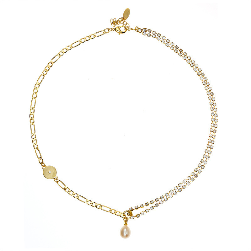 gold chain necklace teardrop shape