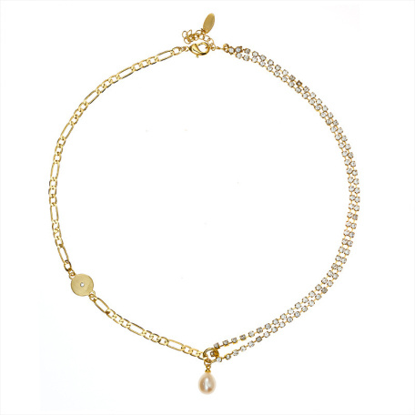 gold chain necklace teardrop shape