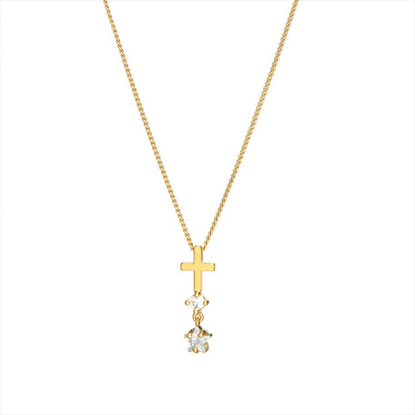 gold cross necklace geometric shape