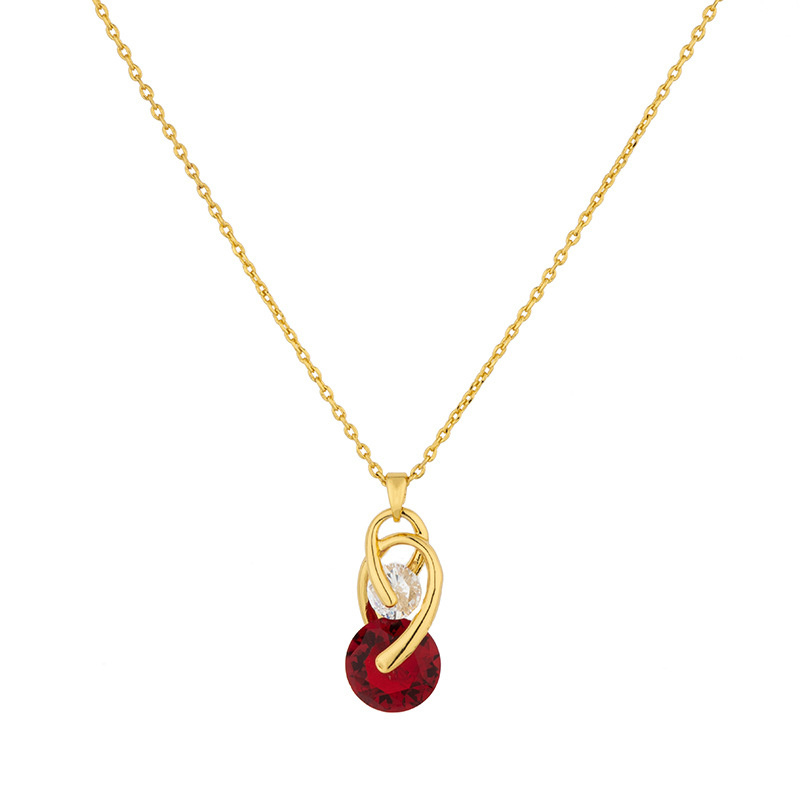 ruby necklace simple style rhinestones