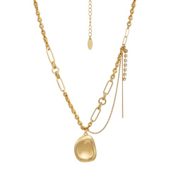 geometric shape gold choker necklaces