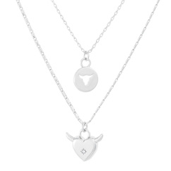 silver tone necklace ethnic style zodiac shape