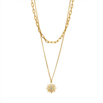 geometric shape gold choker necklace