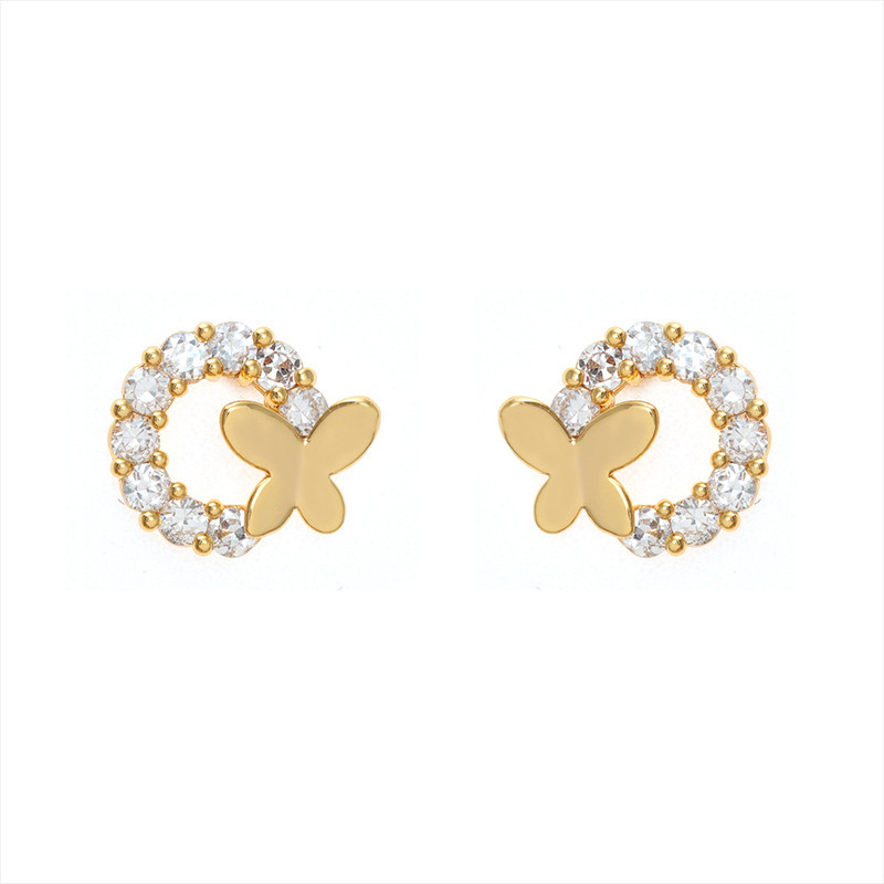 exquisite k gold butterfly earrings