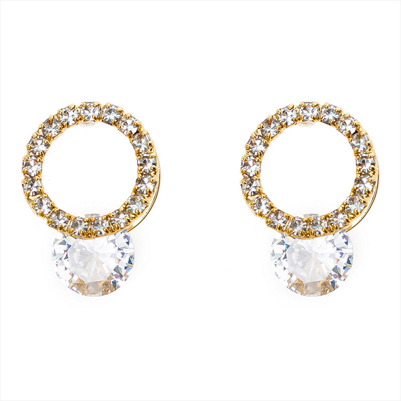 best gold plated zircon stud earrings