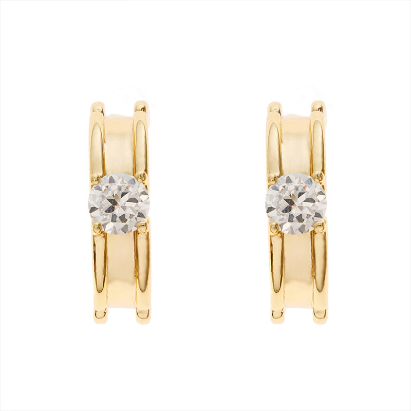 fashion gold plated zircon stud earrings