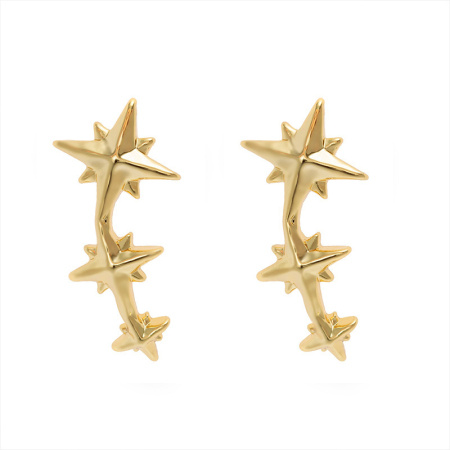 gold plated star string earrings