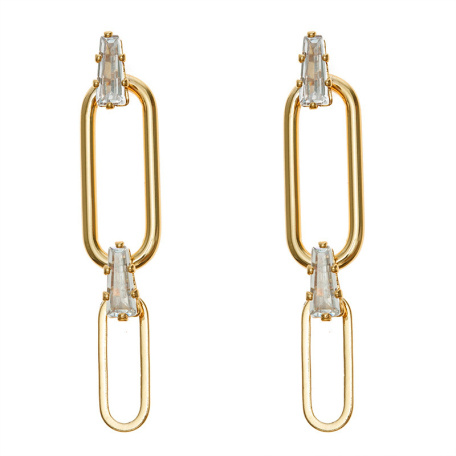 chic gold plated zircon stud earrings