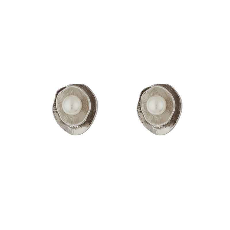 layered platinum european stud earrings