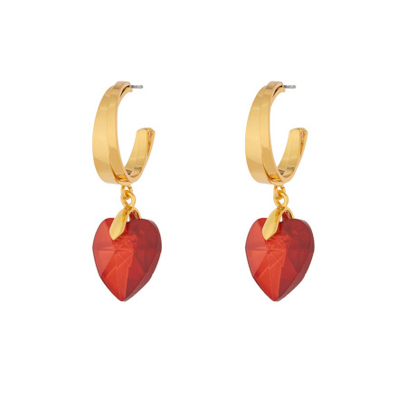 fashion design red heart earrings