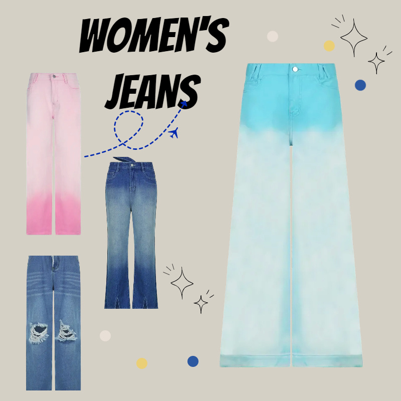 colored gradient women jeans