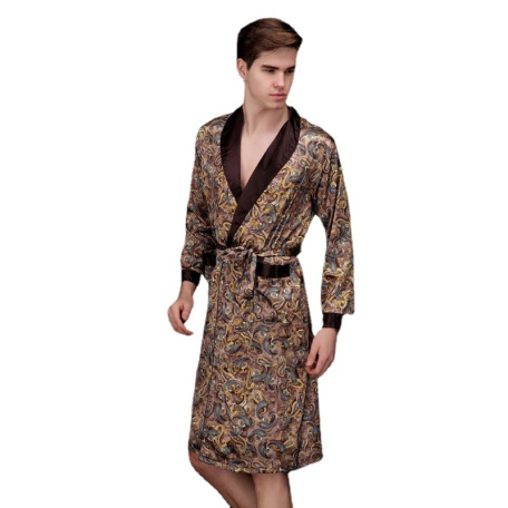chinese robe imitation silk autumn