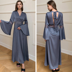 long robe imitation silk home comfort