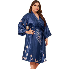 silk robe imitation silk simple