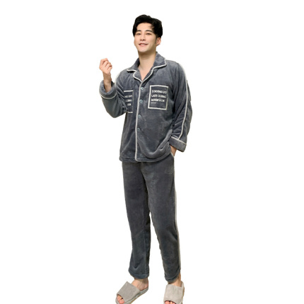 mens pajama set coral fleece