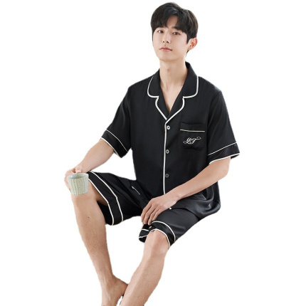 mens pajama sets cotton short sleeve