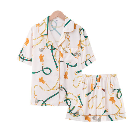 pajama set v-neck imitation silk