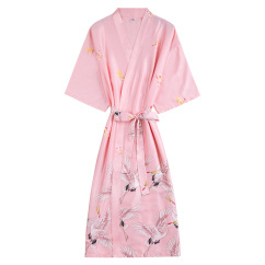 summer robe short sleeve imitation silk