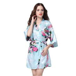 women's summer robes imitation silk