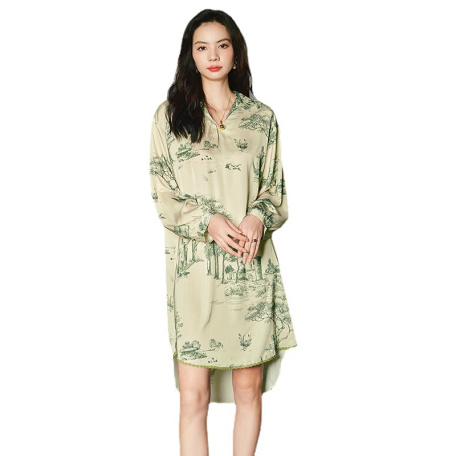 womens nightdress simple natural long sleeve