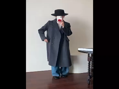 Hepburn style cashmere coat