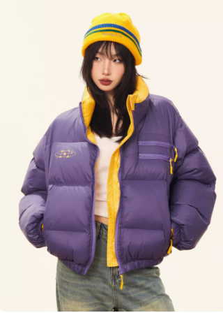 Stand-up collar short padded jacket